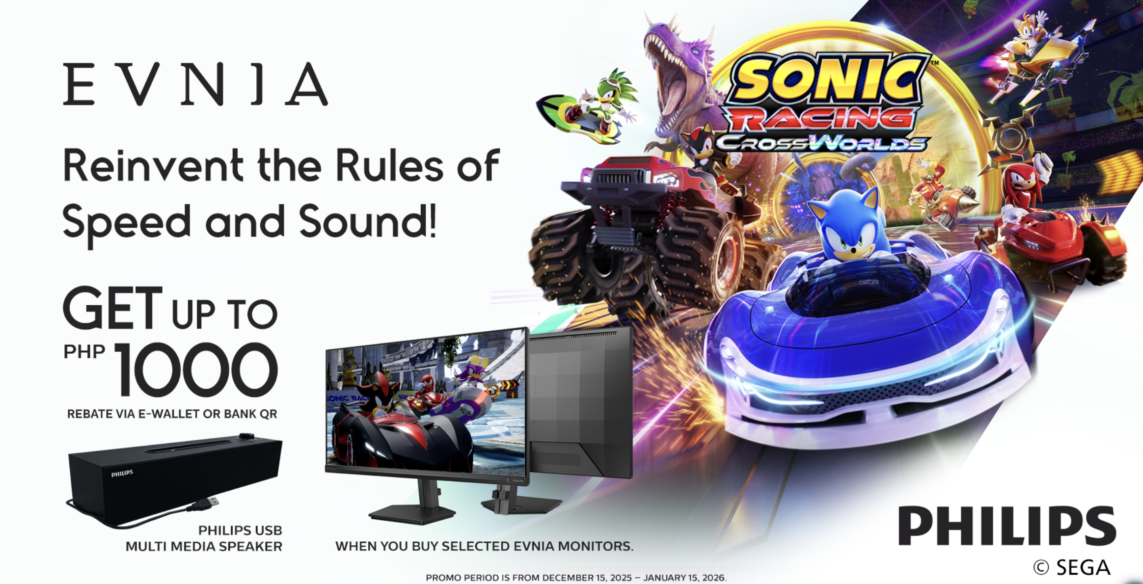 Philips Evnia Partners with Sonic Racing: CrossWorlds to Deliver Speed, Precision, and Stunning Visuals